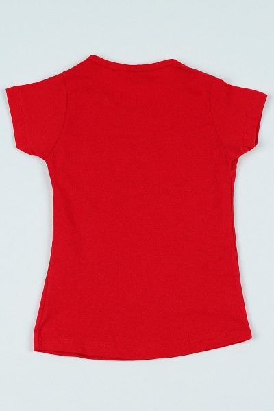 Kırmızı (1-6 yaş) Kız Baskılı Kız Çocuk Tişört 106881