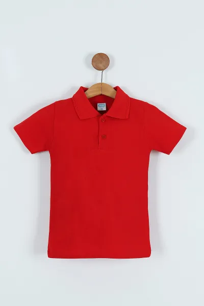 Kırmızı (10-13 Yaş) Polo Yaka Erkek Çocuk  Tişört 265410