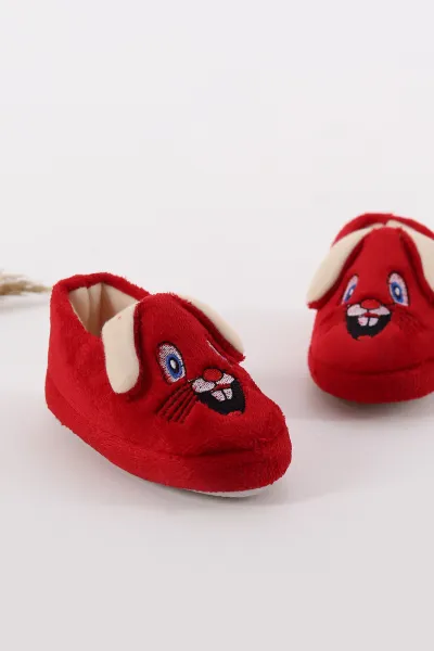 Kırmızı ( 25 - 30 ) Peluş Figürlü Kız Çocuk Panduf 404171