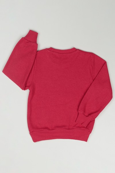 Kırmızı (3-7 Yaş) No War Baskılı Erkek Çocuk Sweatshirt 84752