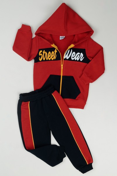 kirmizi-3-7-yas-street-wear-baskili-erkek-cocuk-takim-85006