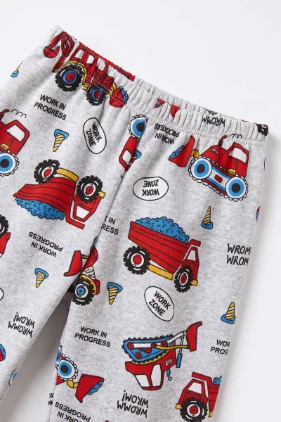 Kırmızı (4-10 Yaş) Desenli 2 İp Erkek Çocuk Pijama Takım 483316