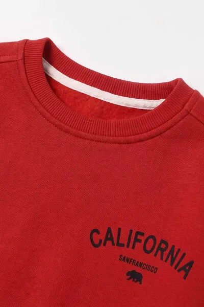 Kırmızı (4-12 Yaş) California Baskılı 3 İp Şardonlu Kız Çocuk Kışlık Takım 483515