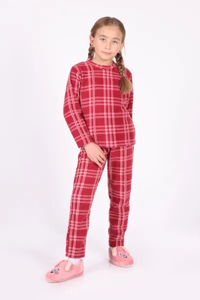 kirmizi-4-12-yascizgi-desenli-polar-kumas-kiz-cocuk-pijama-takimi-327464