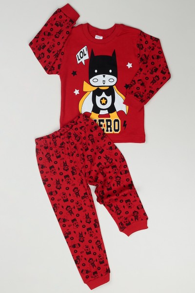 kirmizi-4-6-yas-hero-baskili-erkek-cocuk-pijama-takimi-84577