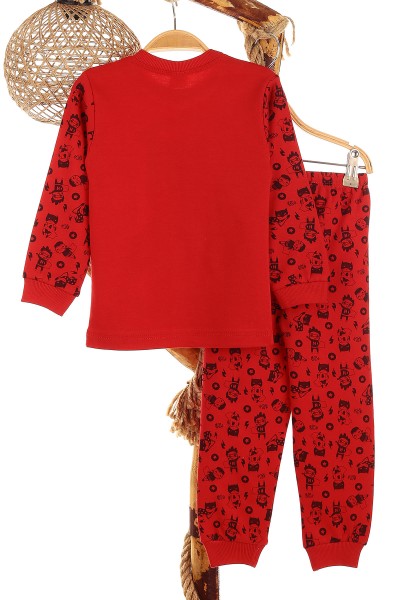 Kırmızı (4-6 Yaş) Lol Kahraman Baskılı Erkek Çocuk Pijama Takım 150869