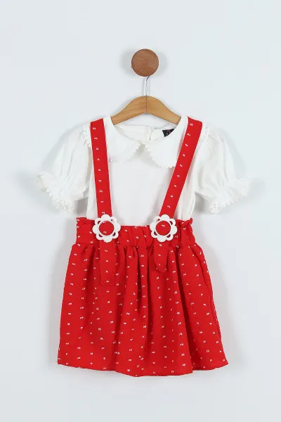 kirmizi-4-8-yas-papatya-tokali-bebe-yaka-kiz-cocuk-salopet-takim-276850