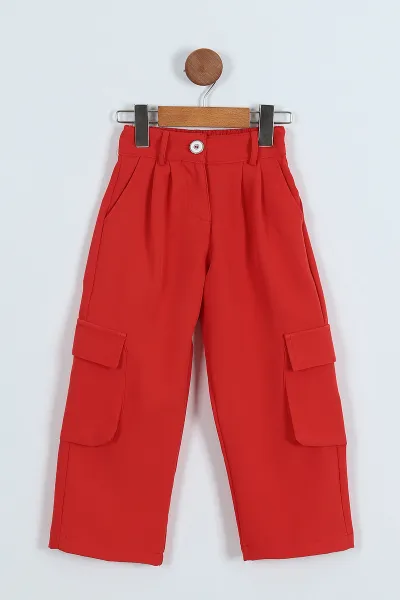 Kırmızı  (4-9 Yaş) Double Kargo Kız Çocuk Pantolon 246170