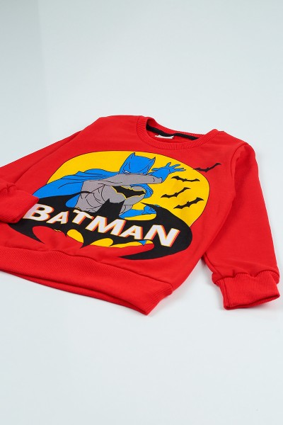 Kırmızı (5-8 Yaş) Batman Baskılı Çantalı Erkek Çocuk Takım 96696