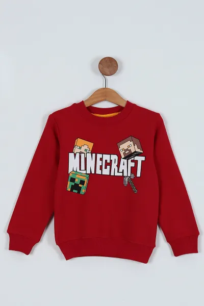 kirmizi-5-8-yas-minecraft-baskili-erkek-cocuk-sweat-235988