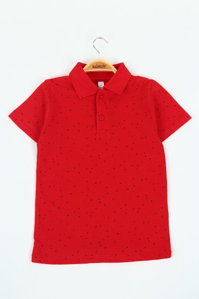 Kırmızı (5-8 yaş) Puanlı Polo Yaka Erkek Çocuk Tişört 116390