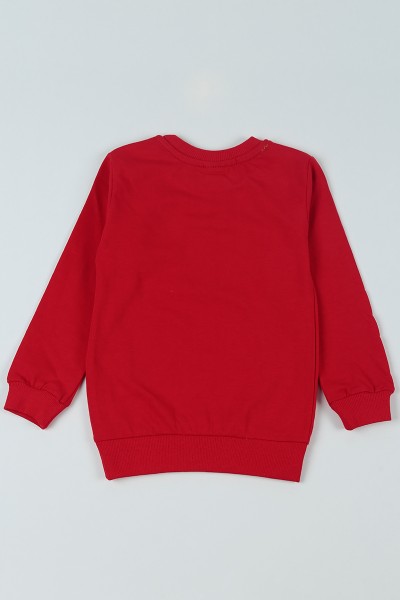 Kırmızı (5-8 Yaş) Yes You Can Baskılı Erkek Çocuk Sweatshirt 93036