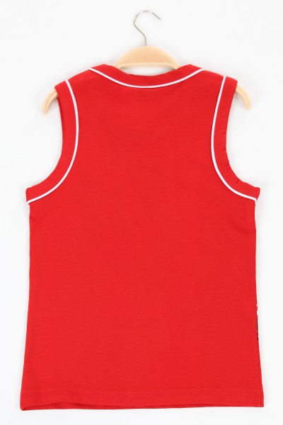 Kırmızı (5-8 yaş)Kolsuz Mıckey Baskılı Erkek Çocuk Tişört 121058