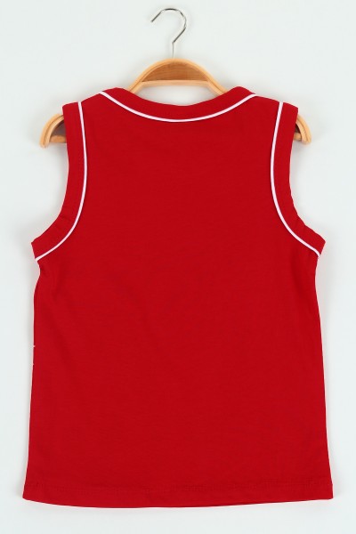 Kırmızı (5-8 yaş)Kolsuz Spıder-Man Baskılı Erkek Çocuk Tişört 121062