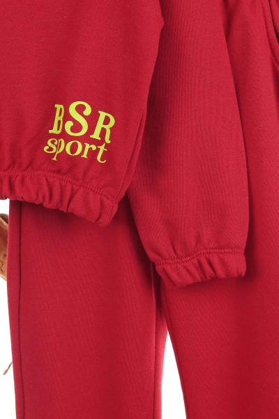 Kırmızı (6-9 Yaş) Bsr Sport Baskılı Kız Çocuk Takım 139571