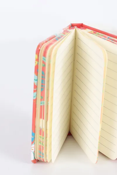 Kırmızı 7x10 Cm Desenli Lastikli Bloknot Defter-Notebook 392517