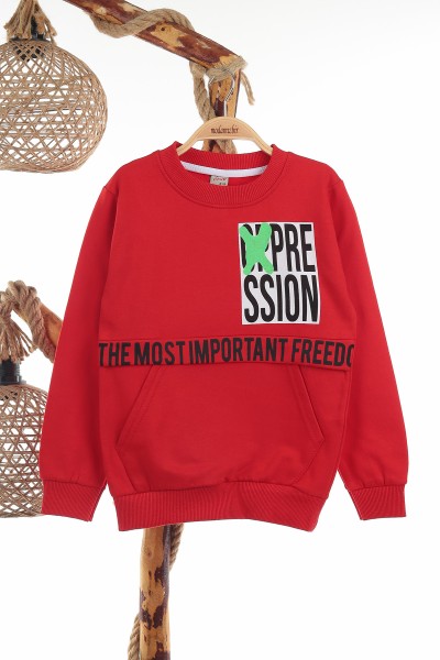 kirmizi-8-12-yas-freedom-baskili-iki-ip-sardonlu-erkek-cocuk-sweat-139791