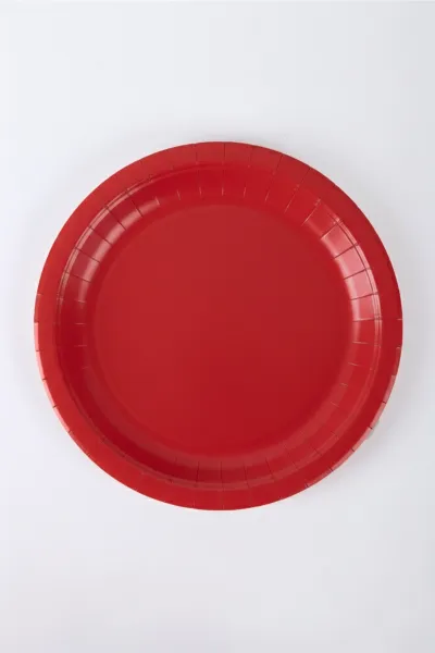 Kırmızı 8'li Karton Tabak 300933