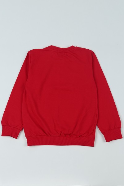 Kırmızı (9-12 Yaş) Baskılı Erkek Çocuk Sweatshirt 92861
