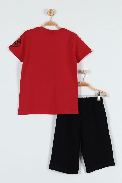 Kırmızı (9-12 Yaş) Jns Sports Baskılı Belden Bağlamalı Erkek Çocuk Takım 183019