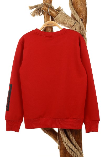 Kırmızı (9-12 Yaş) Mestar Baskılı Erkek Çocuk Sweat 154291