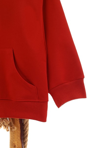 Kırmızı (9-12 Yaş) Strong Baskılı Kapüşonlu Erkek Çocuk Sweat 152520