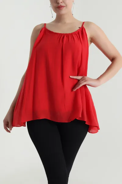 Kırmızı Astarlı Tensel Modal Kadın Bluz 484062