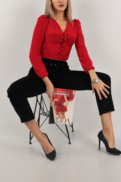 Kırmızı Bağcıklı Sandy Bluz 138146