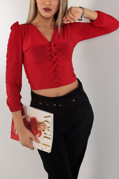Kırmızı Bağcıklı Sandy Bluz 138146