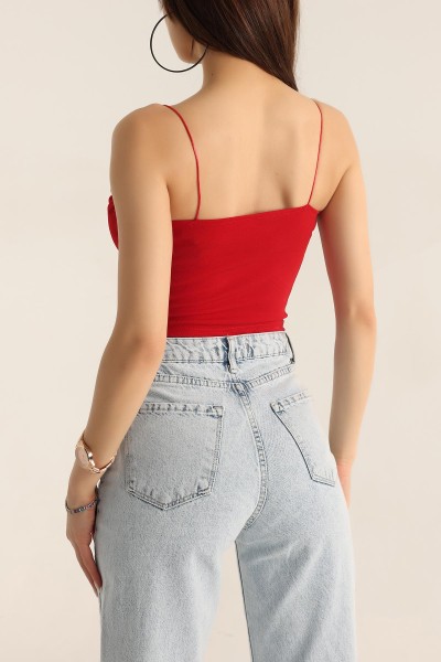 Kırmızı Bağlamalı Krep Bluz 177800