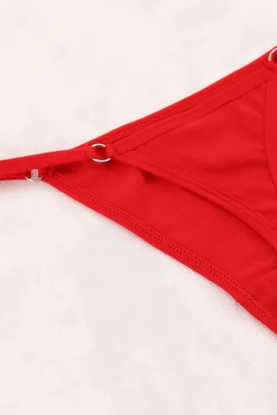 Kırmızı Beli Ayarlanabilir Kadın Tanga Külot 397401