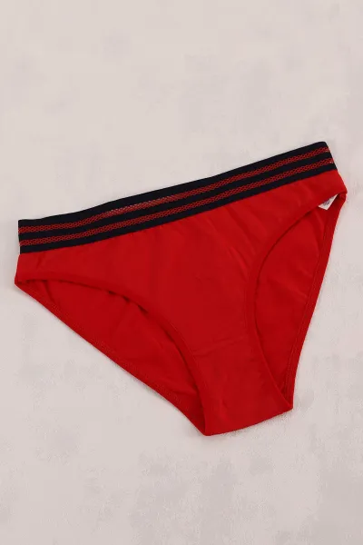 Kırmızı Beli Lastikli Kadın Külot 416052