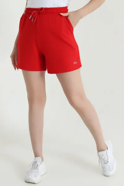 Kırmızı Beli Lastikli Modal Kadın Şort 467718