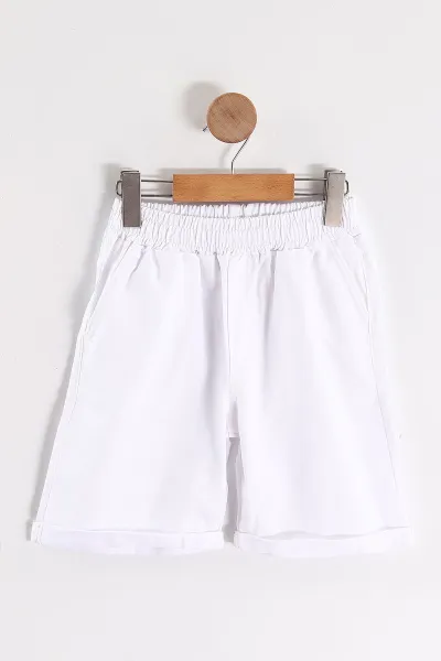Kırmızı Beyaz (4-14 Yaş)Ön Arka Surf Baskılı Yakalı Duble Paça Gabardin Şortlu Erkek Çocuk Takım 459836