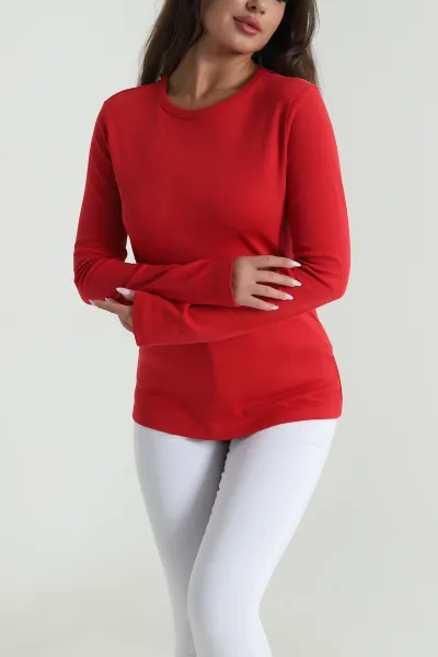 Kırmızı Bisiklet Yaka Kadın Body Bluz 488614