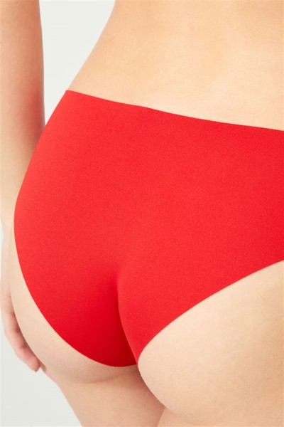Kırmızı CH0462 Klasik Basic Lazer Kesim Kadın Bikini Külot 183482
