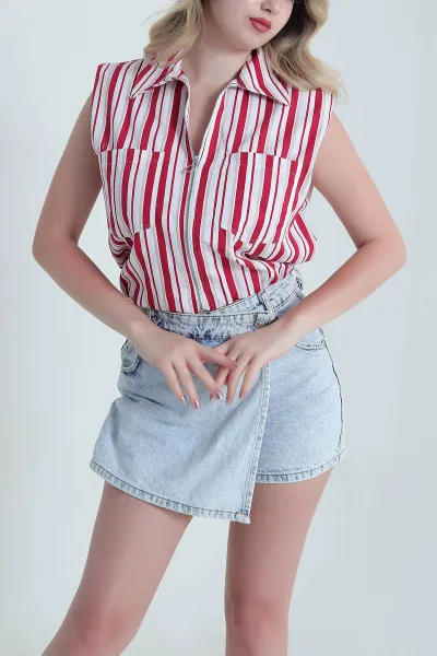 kirmizi-cizgili-poplin-cepli-kadin-yelek-462019