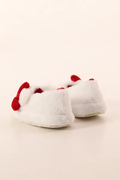 Kırmızı Ekru ( 30 - 35 ) Peluş Figürlü Kız Çocuk Panduf 391083