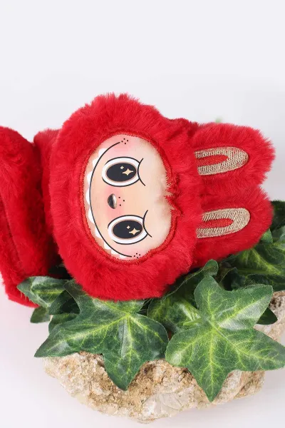 Kırmızı Figürlü Peluş Çocuk Kulaklık 410836