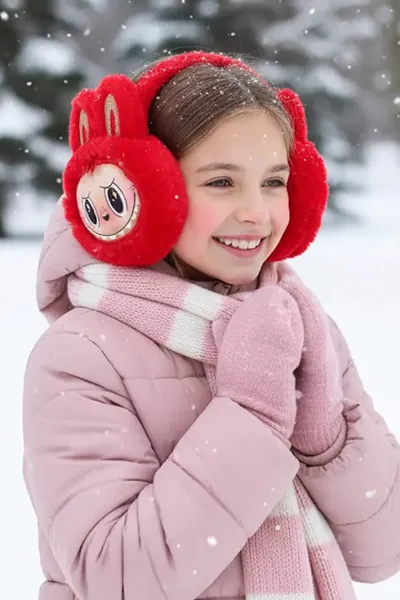 Kırmızı Figürlü Peluş Çocuk Kulaklık 410836