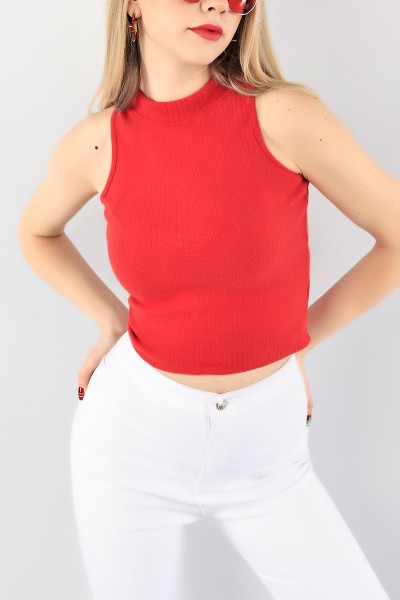 Kırmızı Fitilli Balıkçı Yaka Bayan Bluz 93741