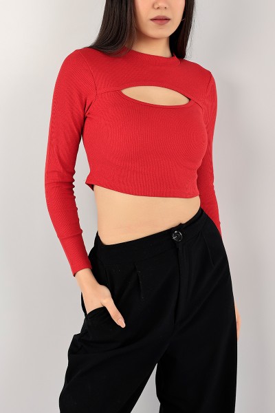 Kırmızı Fitilli Likralı Bluz 107366
