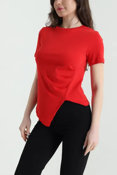 Kırmızı Fitilli Tasarım Kadın Bluz 449671