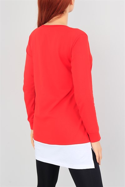 Kırmızı Garnili Likralı Tunik 38026
