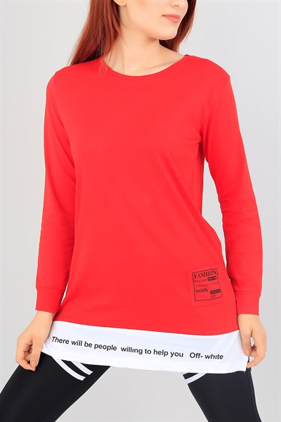 Kırmızı Garnili Likralı Tunik 38026