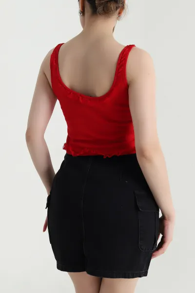 Kırmızı Güpür Tasarım Kaşkorse Kadın Bluz 467778