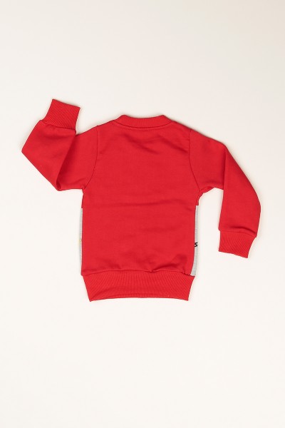 Kırmızı İçi Şardonlu Baskılı Kız Çocuk Sweat 77496