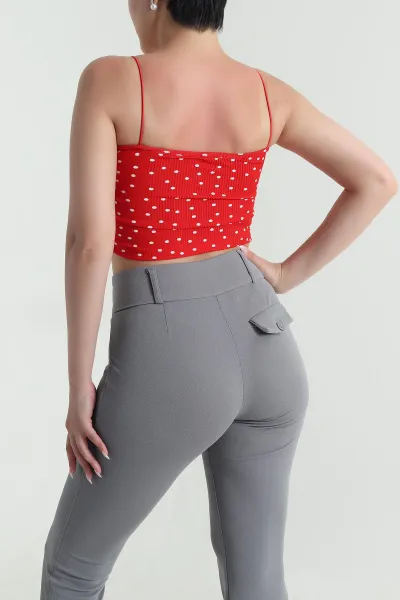 Kırmızı İp Askılı Kadın Atlet Büstiyer 462653