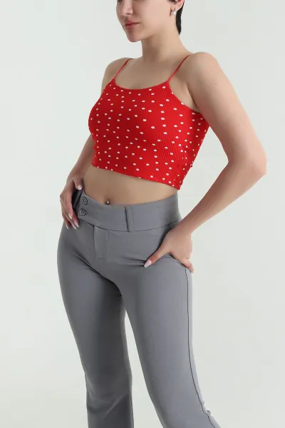 Kırmızı İp Askılı Kadın Atlet Büstiyer 462653