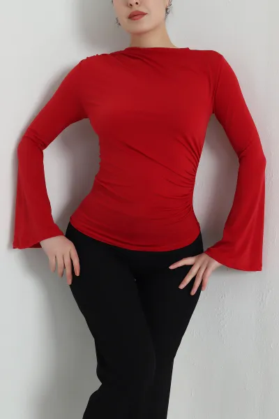 Kırmızı İspanyol Kol Sandy Kadın Bluz 497003